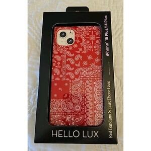 Hello Lux Red Bandana Square Glossy iPhone Case 15 Plus 14 Plus NEW Never Used